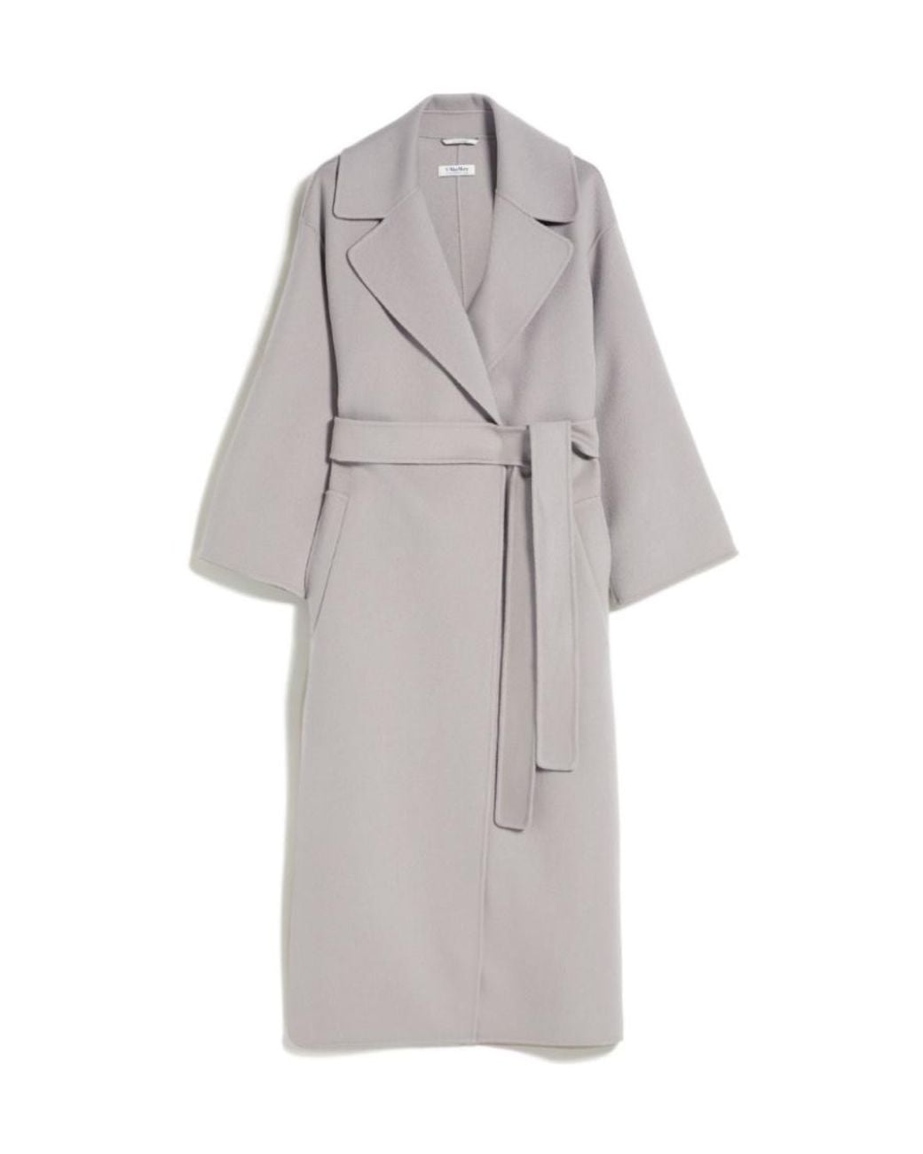 Max Mara Gray Belted Virgin Wool Coat