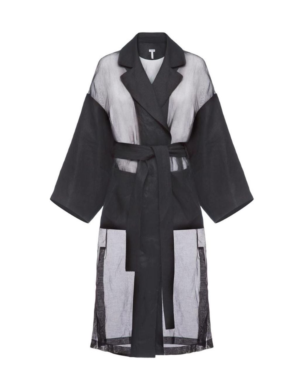 Loewe Gray Organdy Oversize Belt Coat