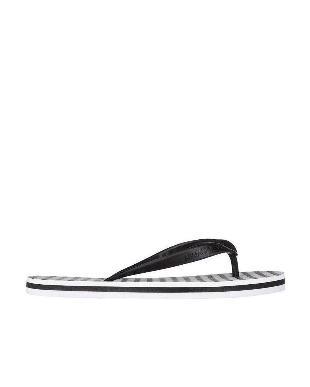 Armani Jeans White Logo Flip-Flops for men