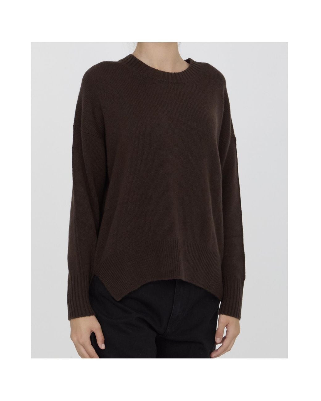 Allude Black Crewneck Long-Sleeve Knitwear