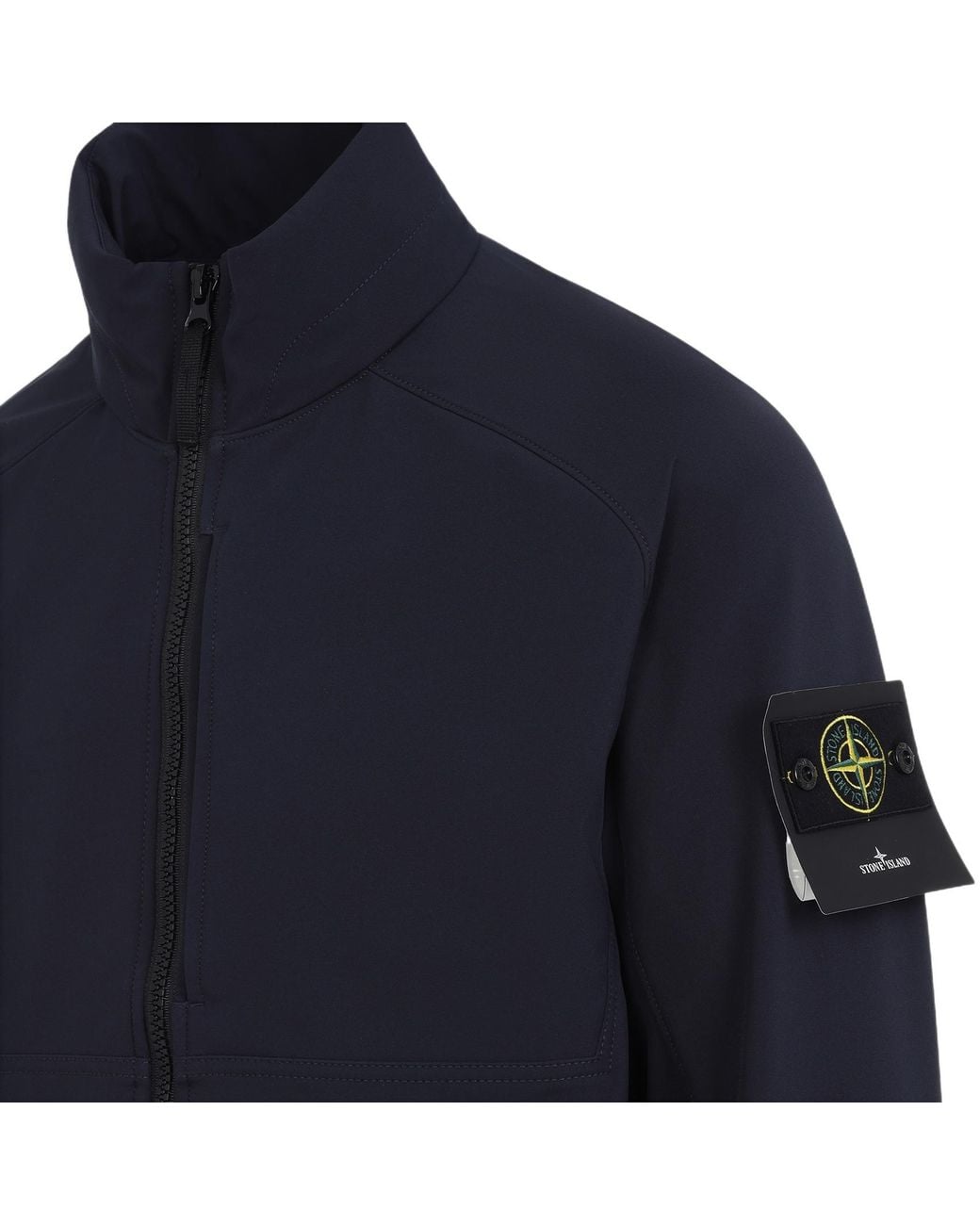 Stone Island Blue High-Neck Zipped Jacket for men