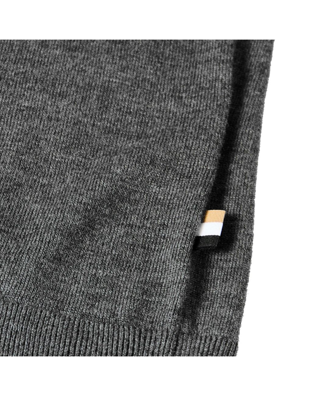Boss Gray Minimal Crewneck Longsleeve Knit Top