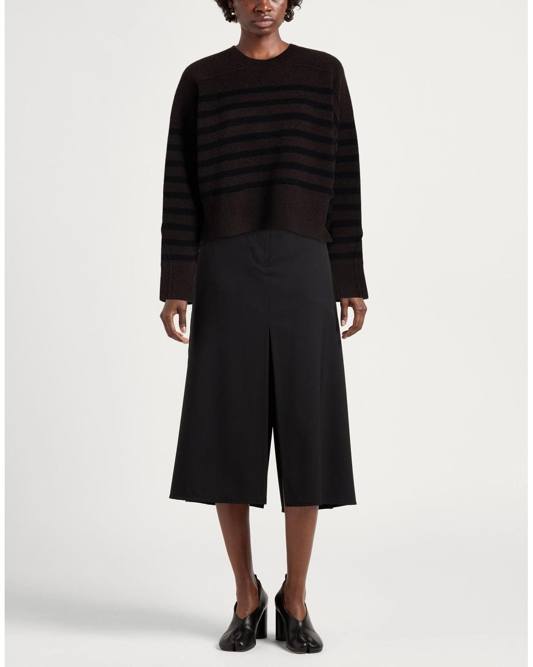 Rag & Bone Black Striped Long-Sleeve Knit Sweater