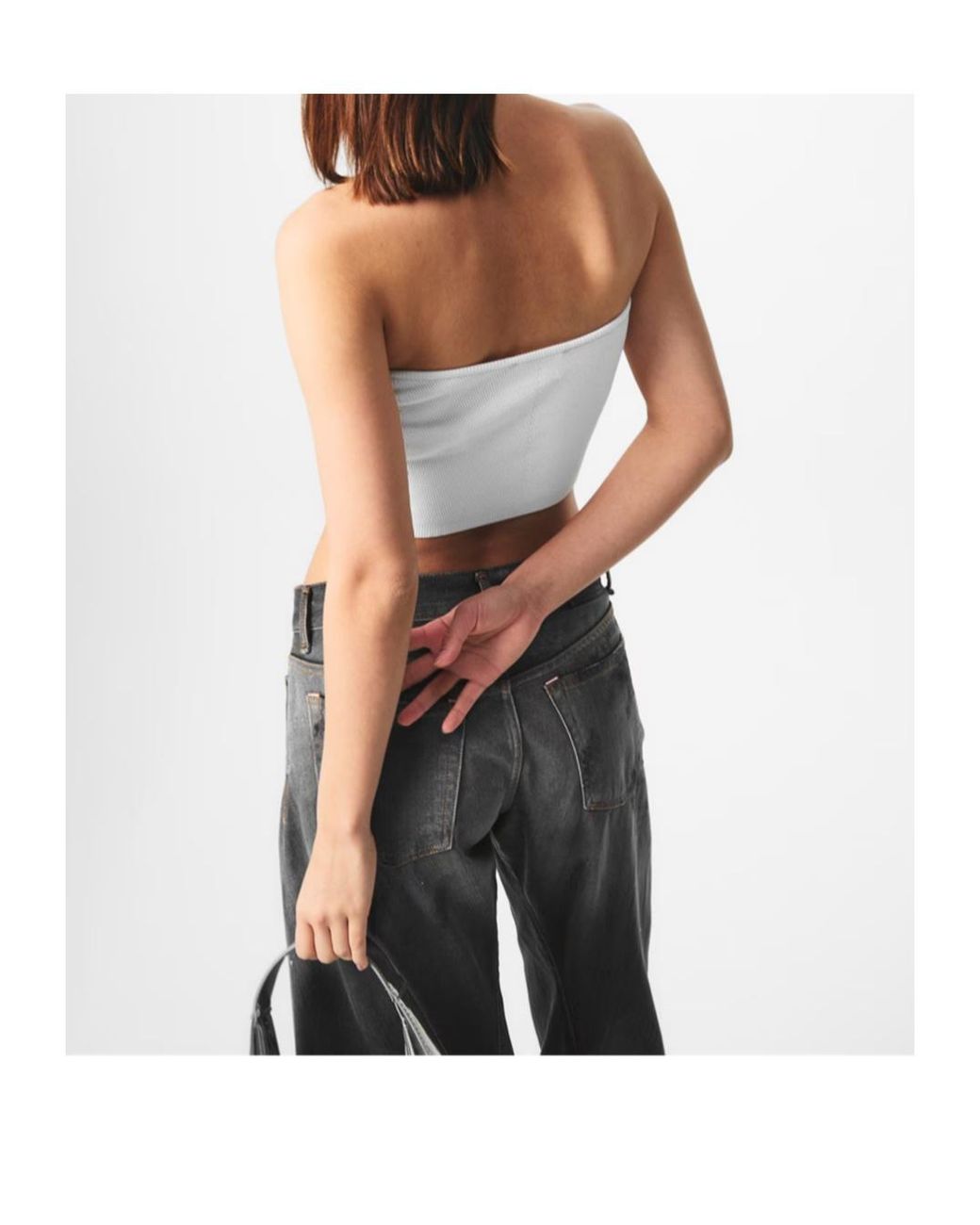 DIESEL White Short Strapless Top