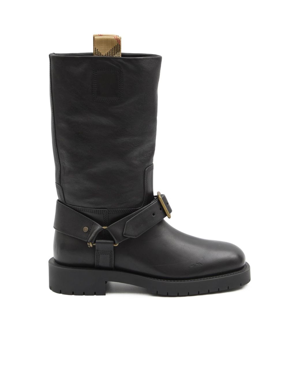 Burberry Black Saddle Buckle Detailed Boots