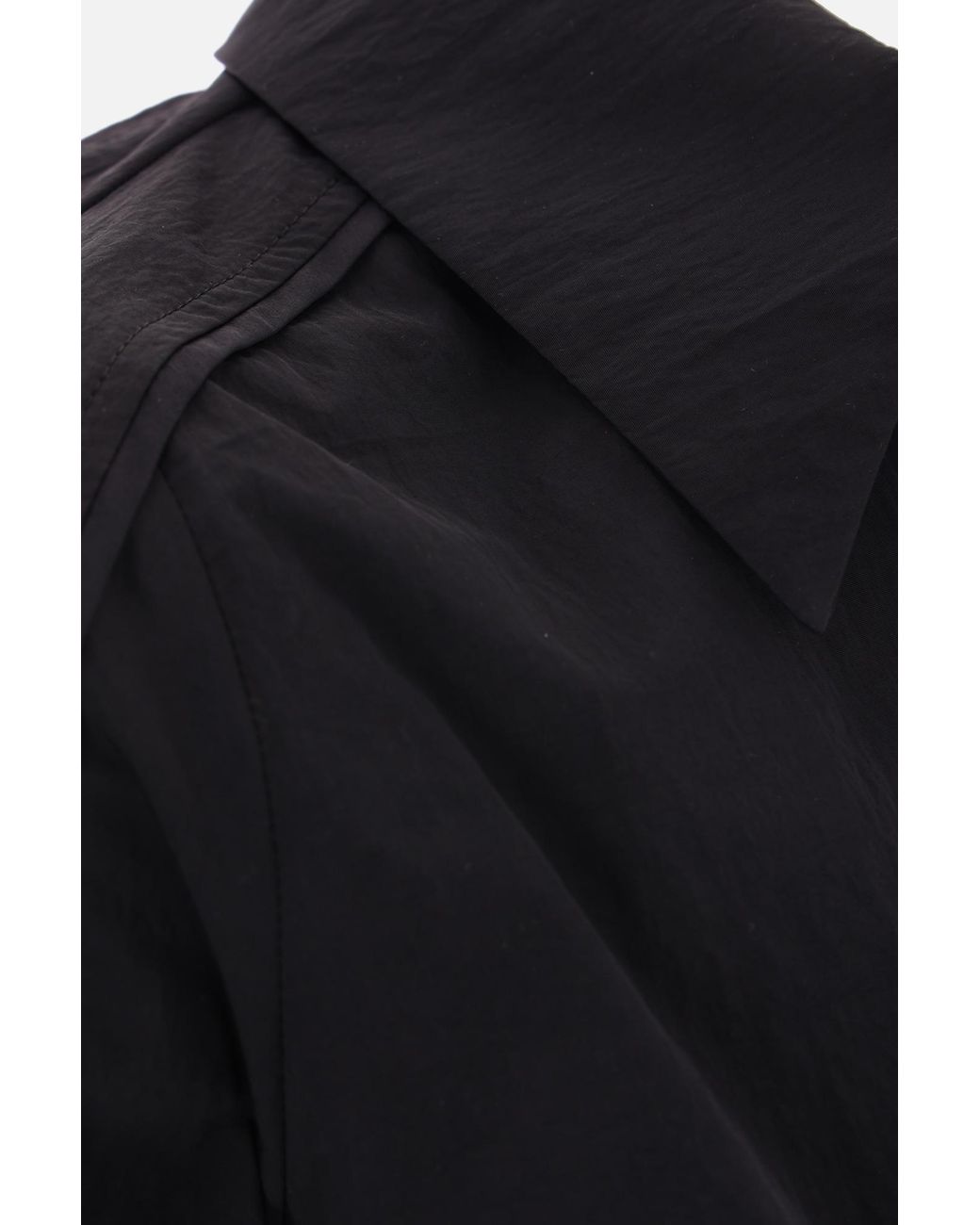 Elisabetta Franchi Blue Structured-Collared Cropped Shirt With Gathered Hem