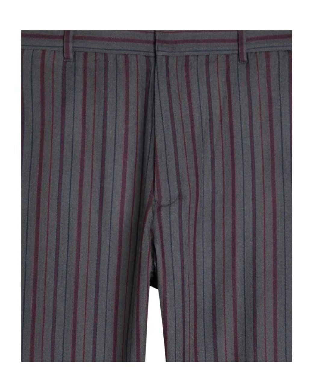 The Elder Statesman Gray Slacker Striped Trousers for men