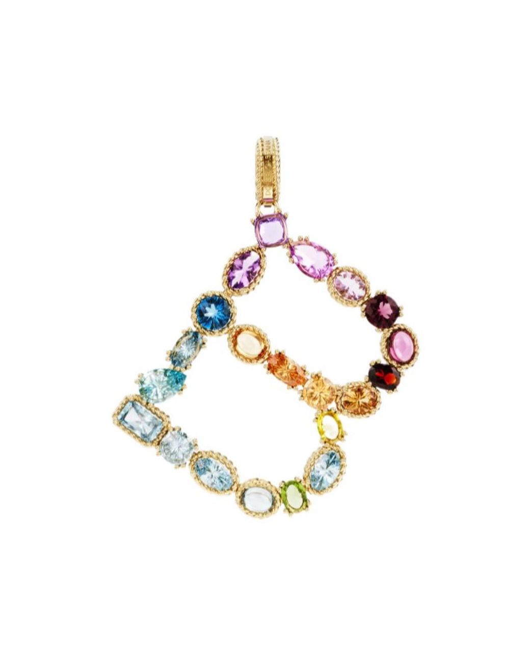 Dolce & Gabbana Metallic Alphabet B 18Kt Multi-Stone Pendant