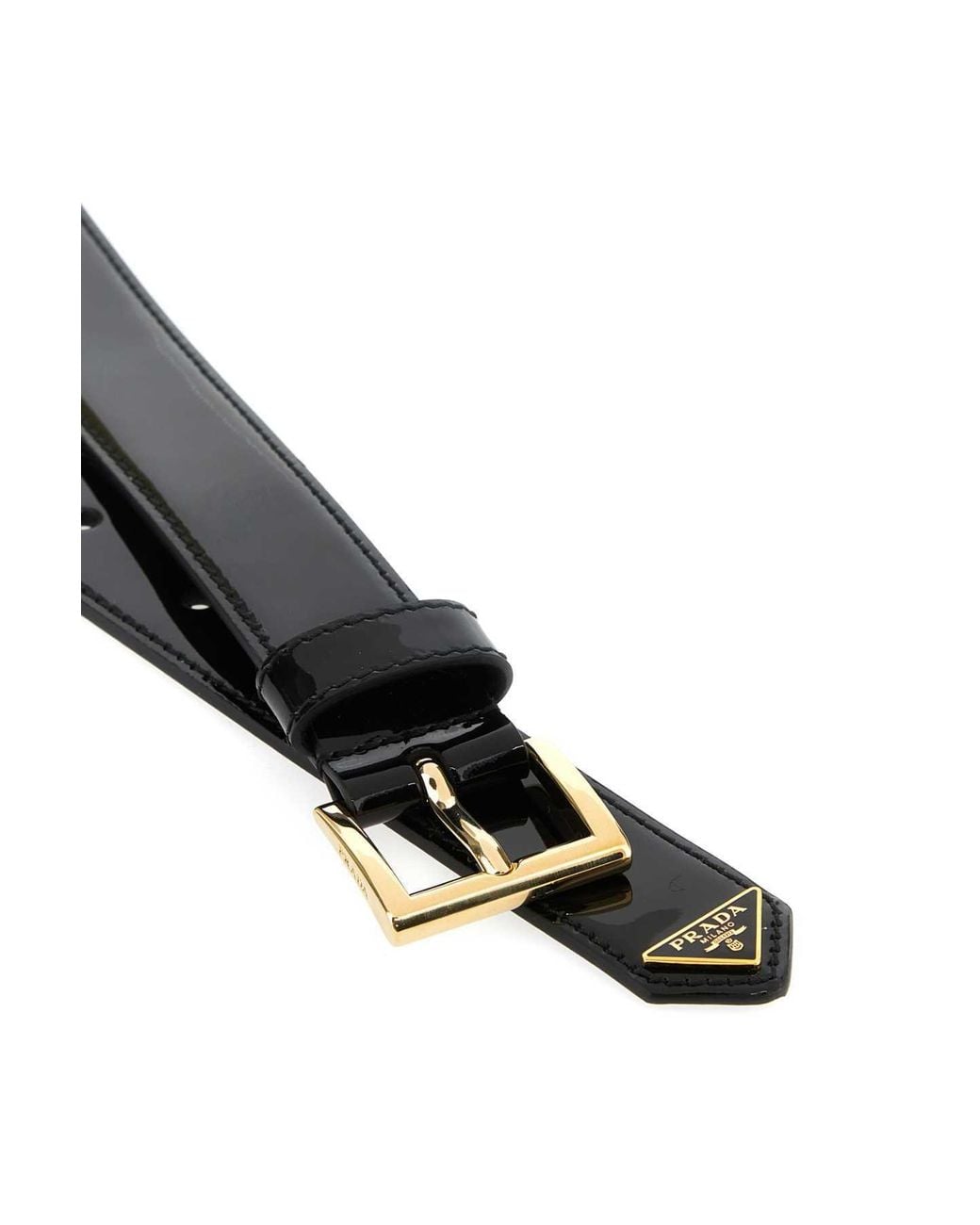 Prada White Logo-Plaque Belt