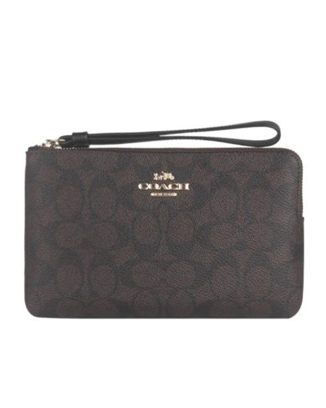 COACH Black Large Corner Zip Wristlet