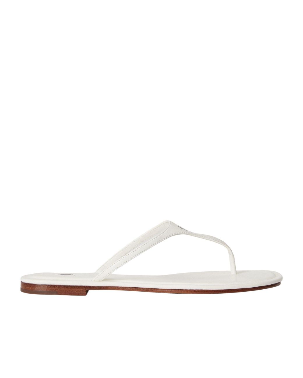 Polo Ralph Lauren White Solid Color Flip Flops