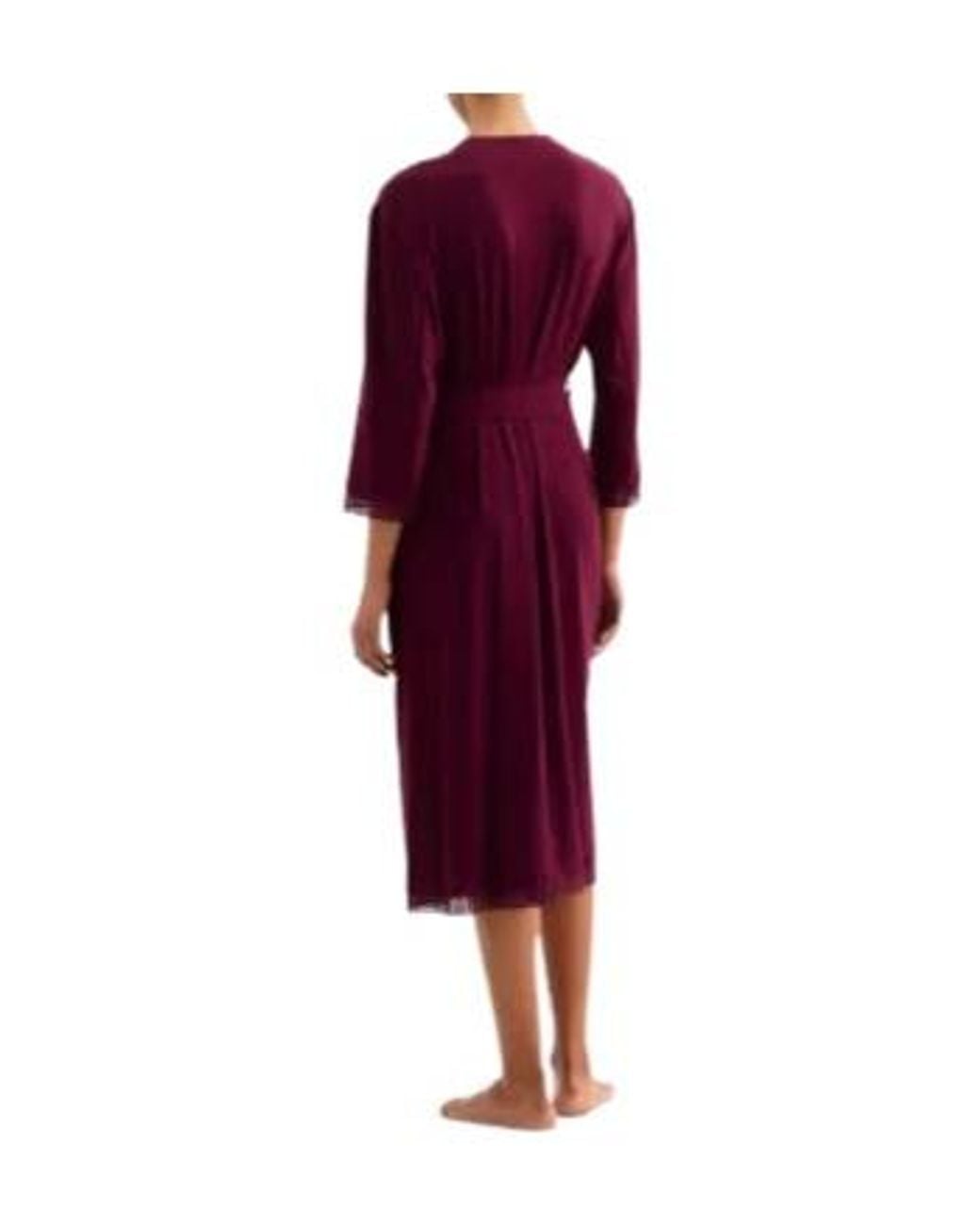 Eres Purple Violette Lace-Trimmed Robe