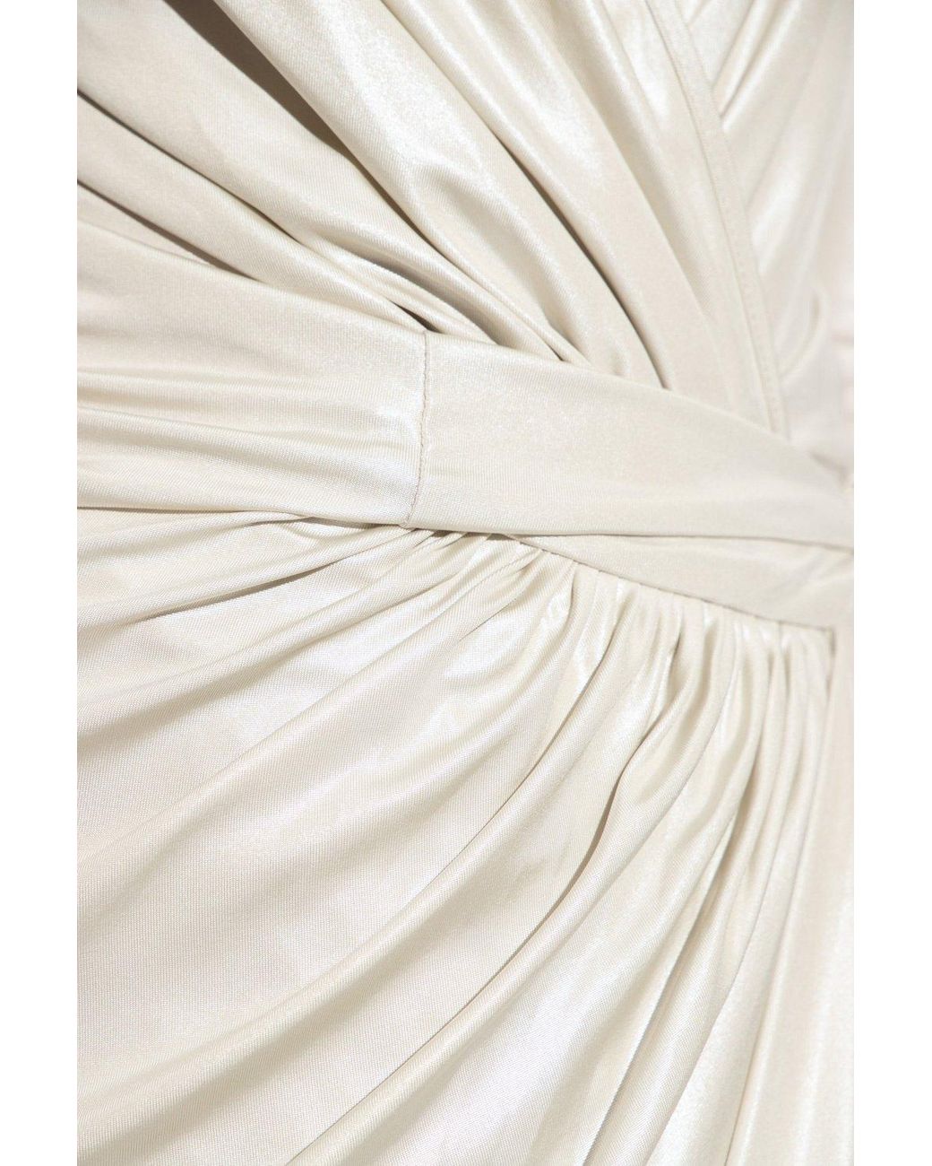 Rick Owens White Draped-Design V-Neck Dress