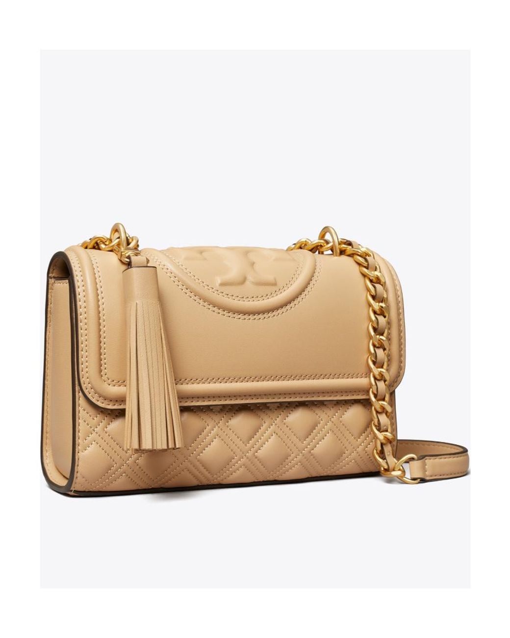 Tory Burch Natural Fleming Convertible Small Shoulder Bag