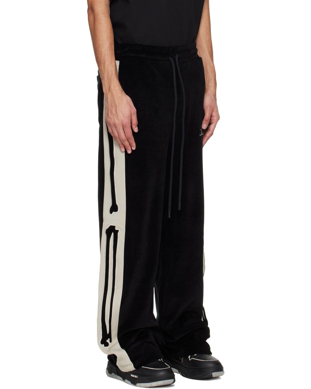 Amiri Black Bones Drawstring Track Pants for men