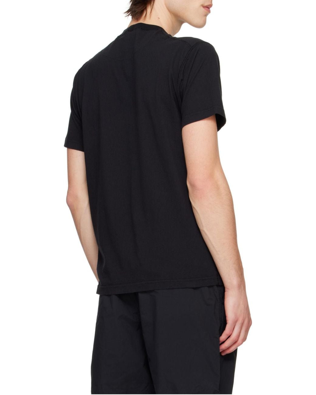 Stone Island Black Compass Patch Crewneck T-Shirt for men