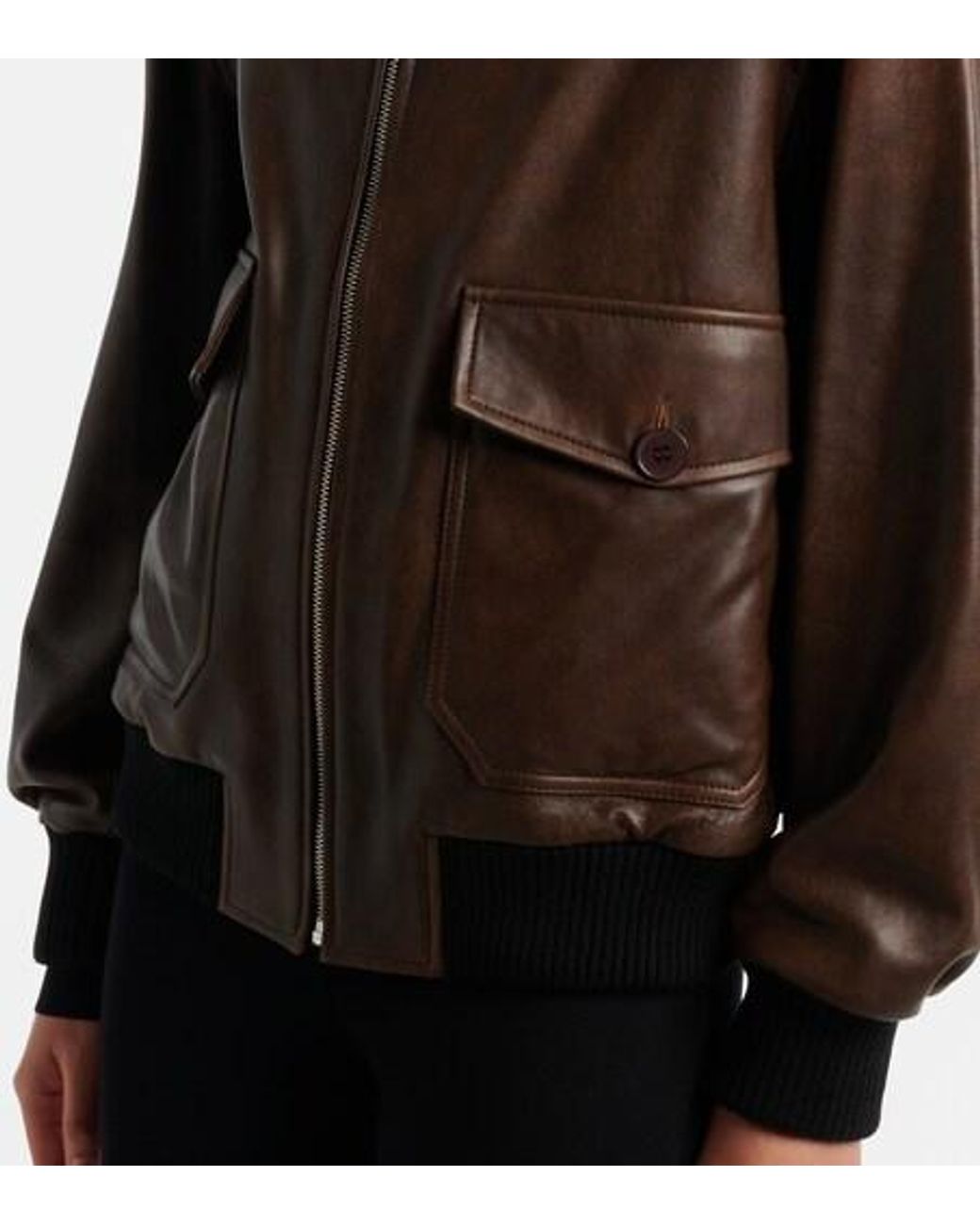 Nour Hammour Brown Anton Leather Blouson Jacket