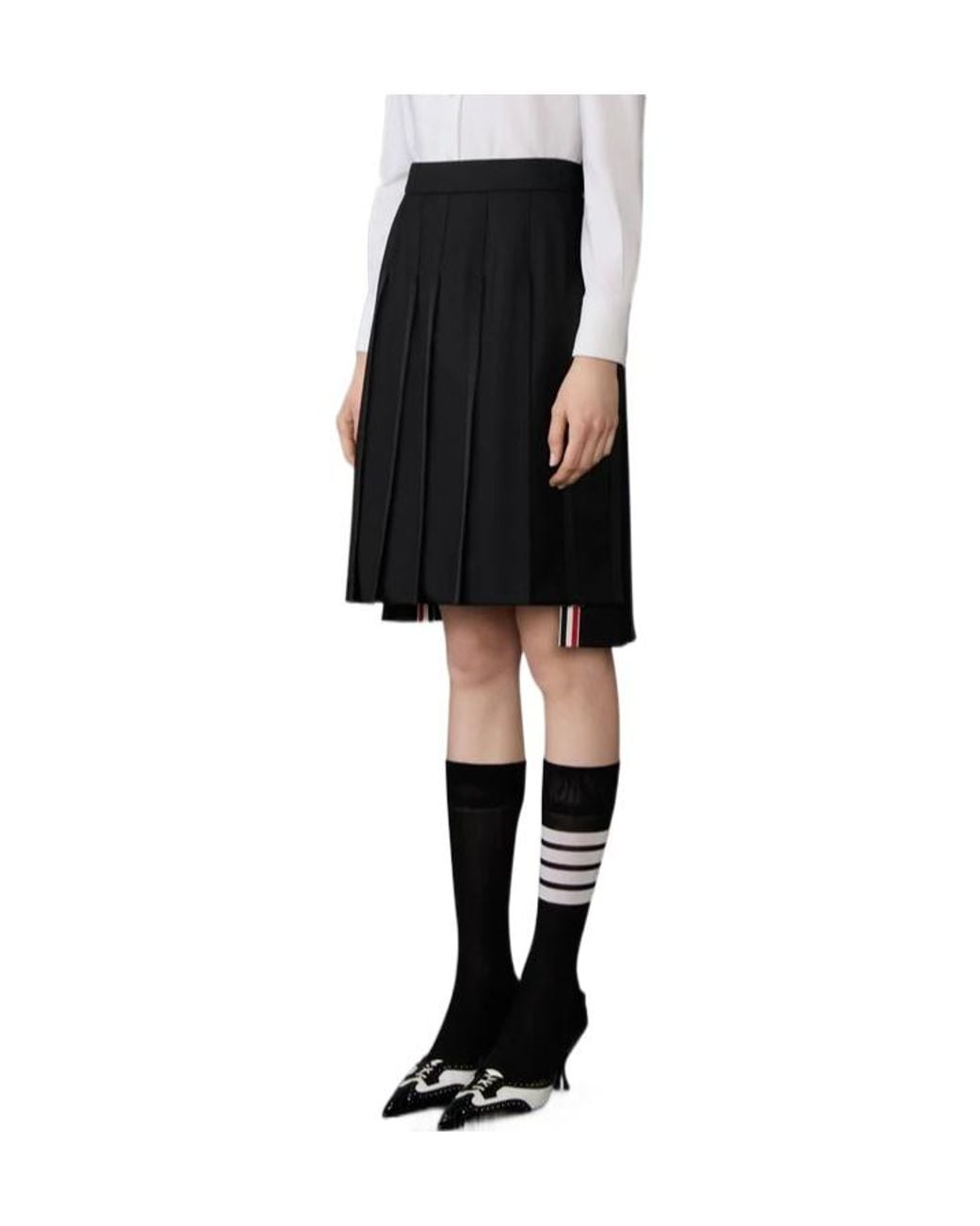 Thom Browne Black Super 120's Twill Pleated Skirt