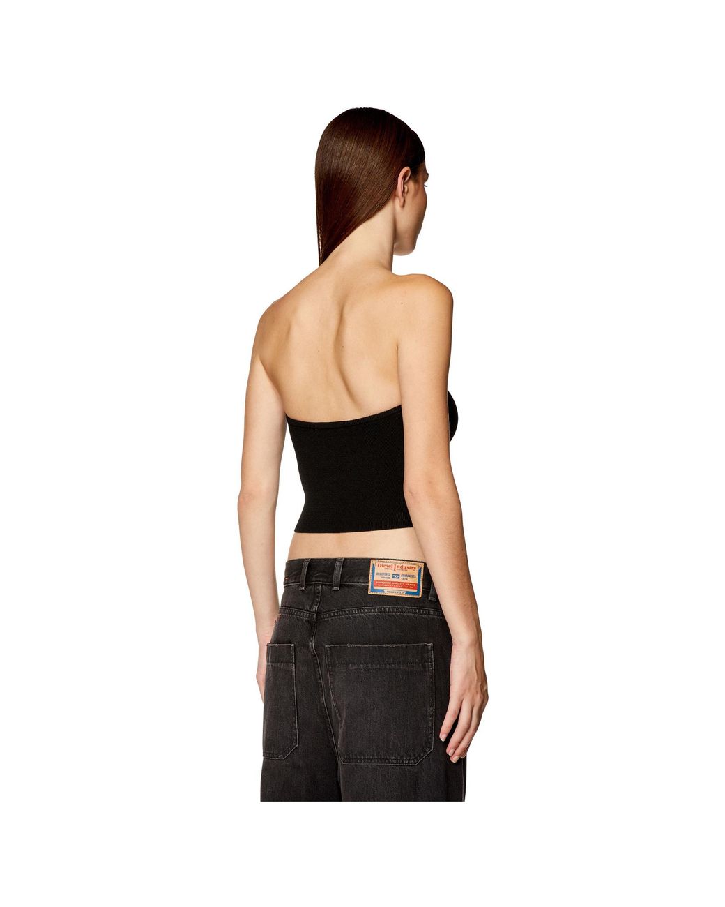 DIESEL Black M-Clarksvillex Logo Plaque Tube Top