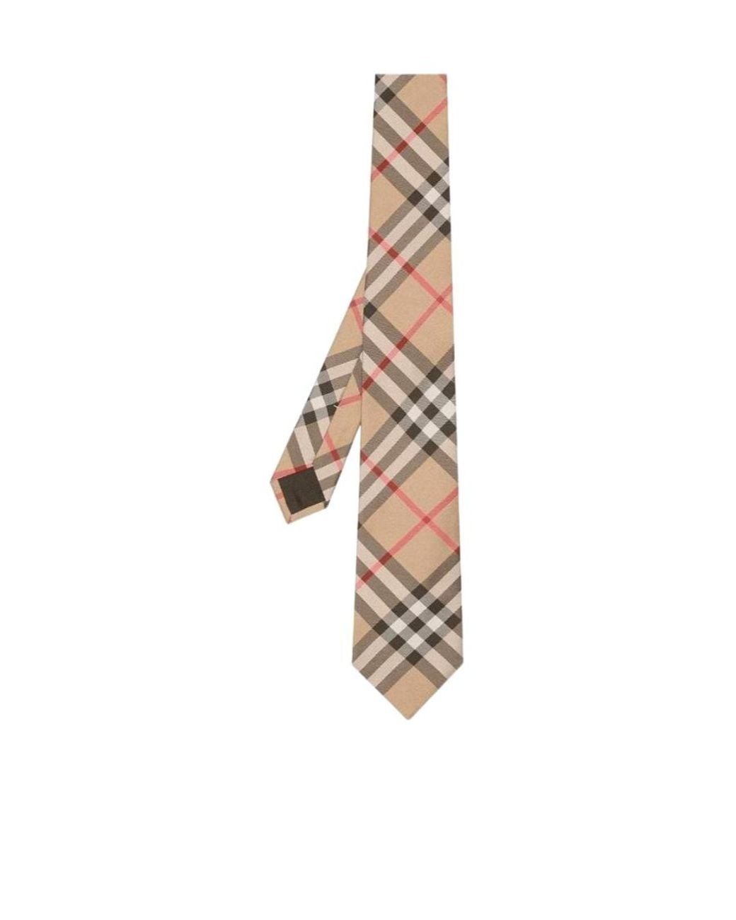 Burberry White Vintage Checked Pointed Tip Tie for men