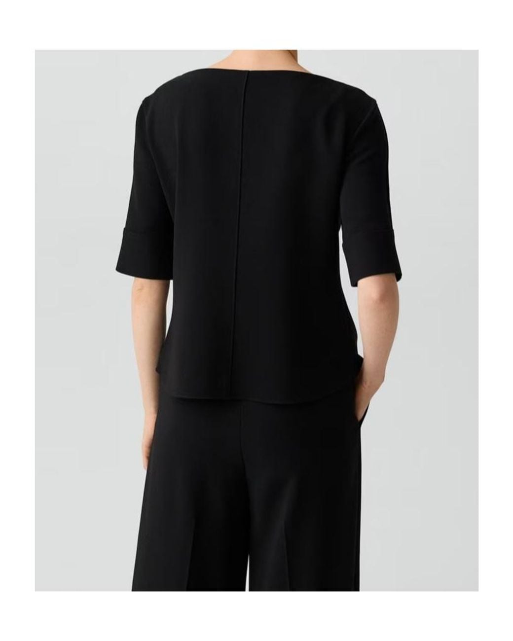Theory Black Short-Sleeve Blouse