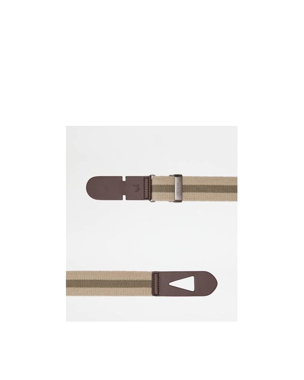 Tod's Brown Striped Snap-Buckle Belt for men