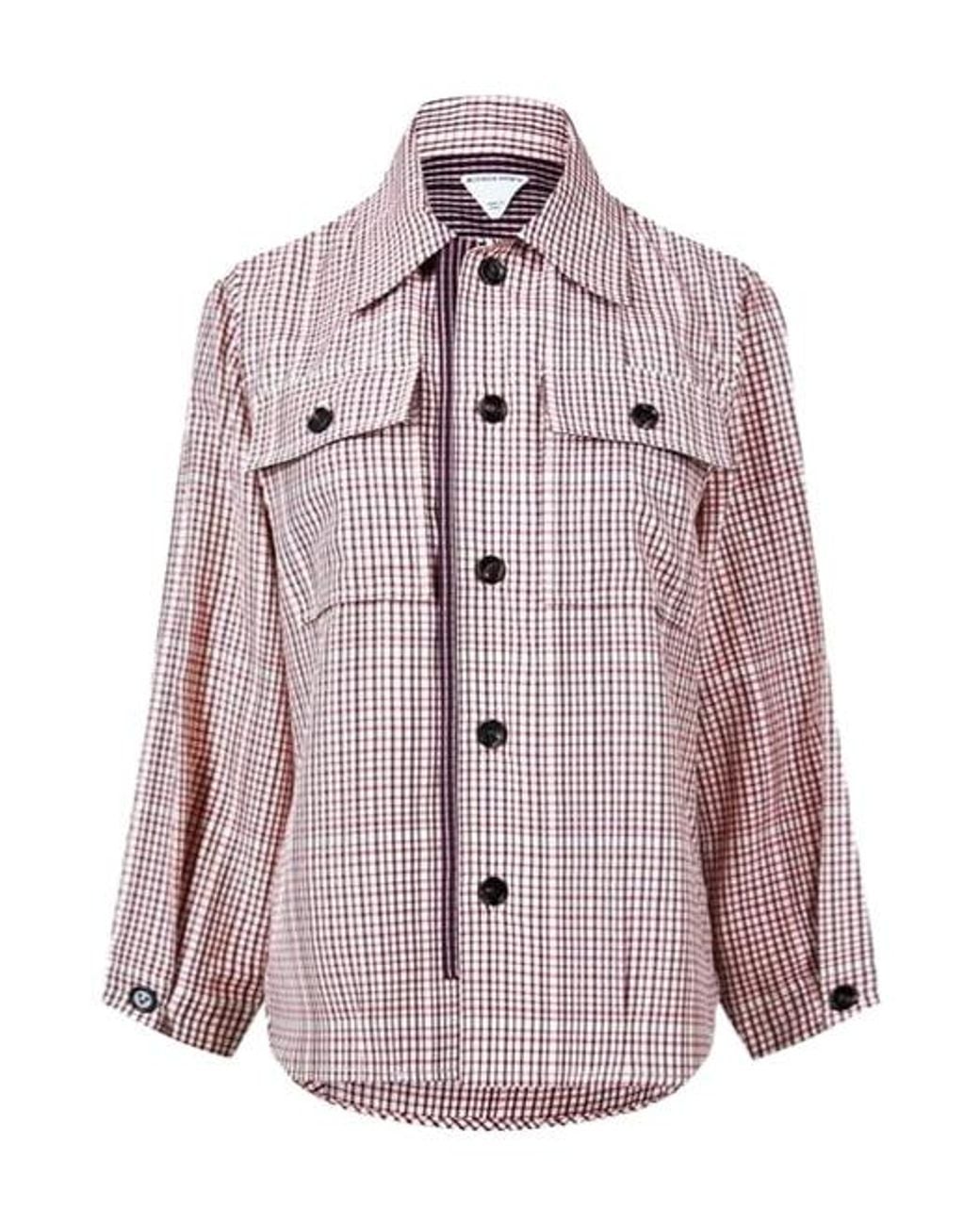 Bottega Veneta Pink Lapel Long Sleeve Shirt