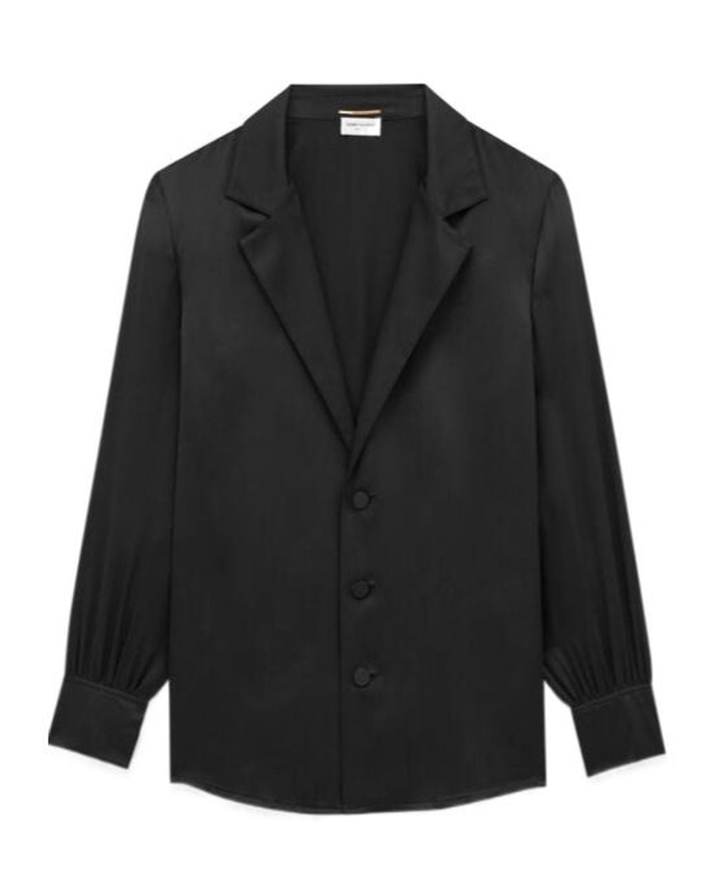 Saint Laurent Black Buttoned Long-Sleeved Pajama Shirt