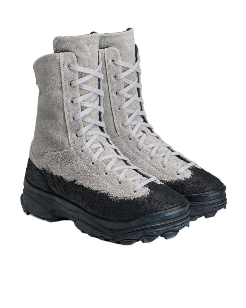 Y-3 Gray Suede Panelled Boots for men