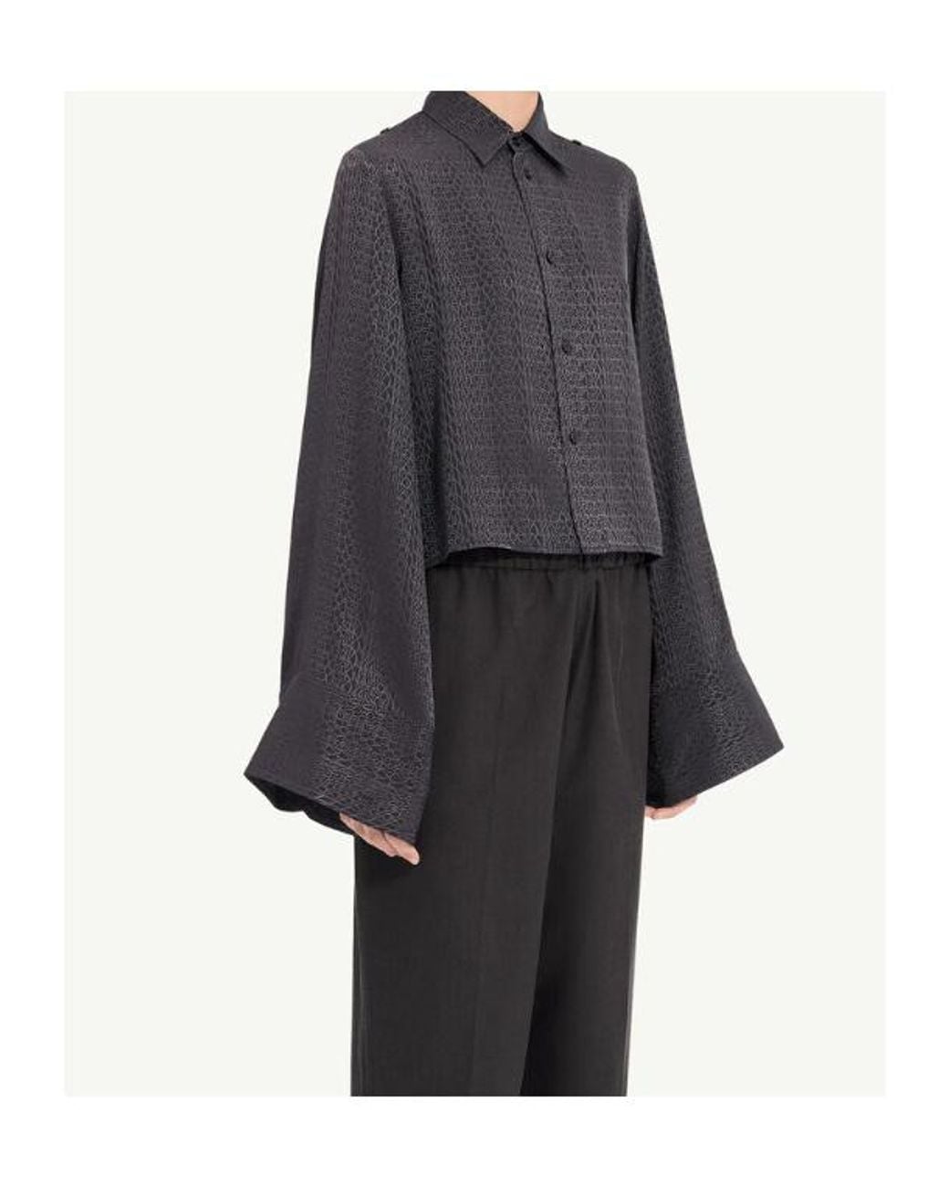 MM6 by Maison Margiela Gray Viscose Blend Jacquard Shirt