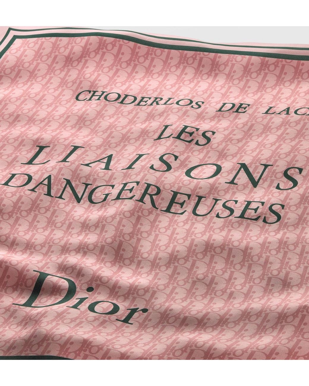 Dior Pink Printed Square Scarf