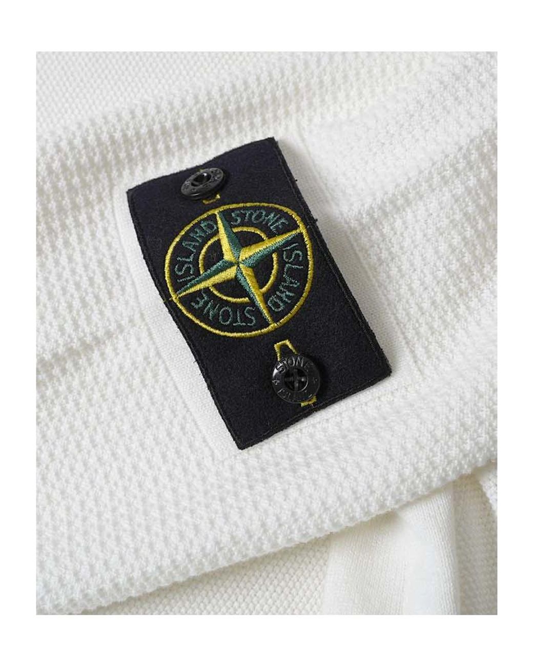 Stone Island White Logo Patch Knitted Jumper for men