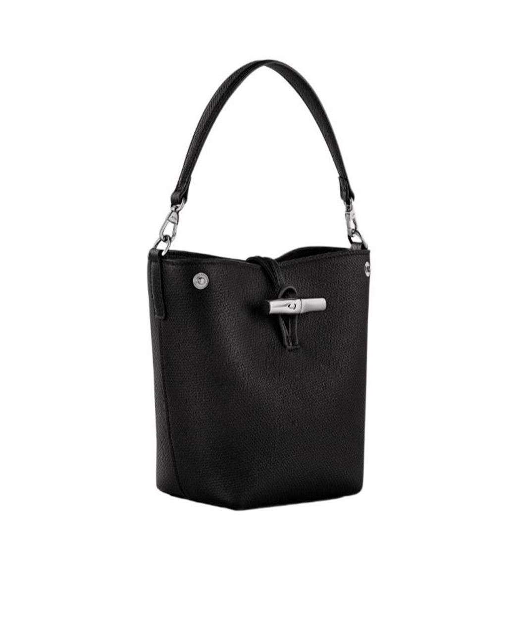 Longchamp Black Le Roseau Essential Xs Bucket Bag