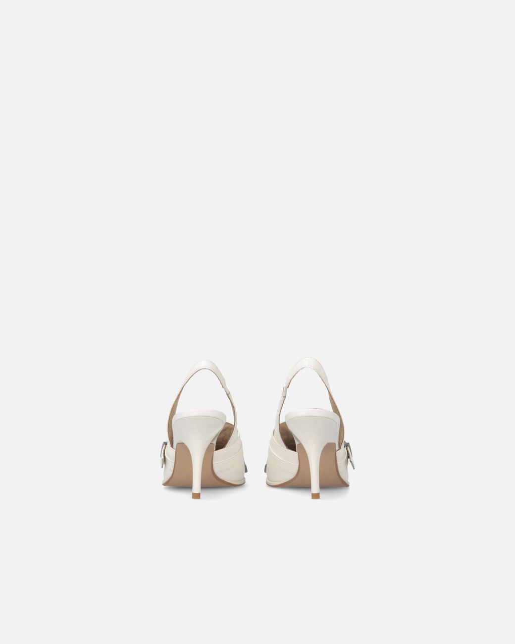 Pinko White Slingback Fringed-Detail Pumps