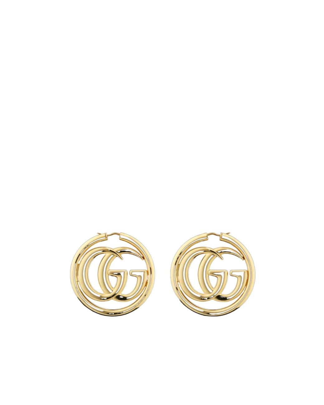 Gucci Metallic Gg Marmont Hoop Earrings