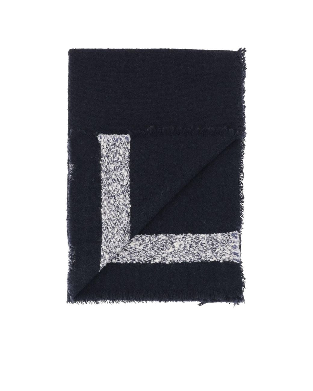 Faliero Sarti Blue Contrast Border Scarf