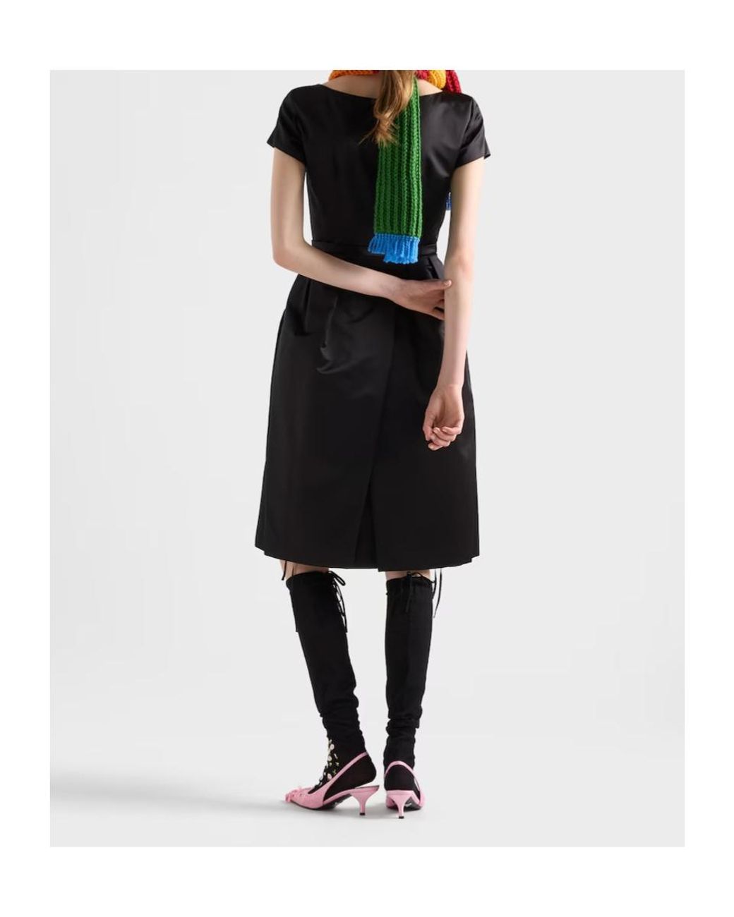 Prada Black V-Neck Short Sleeved Dress