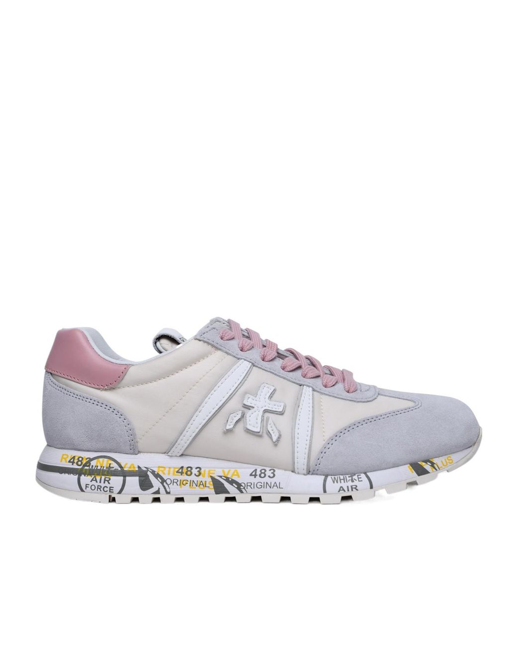 Premiata Gray Spliced Lace-Up Low-Top Casual Shoes