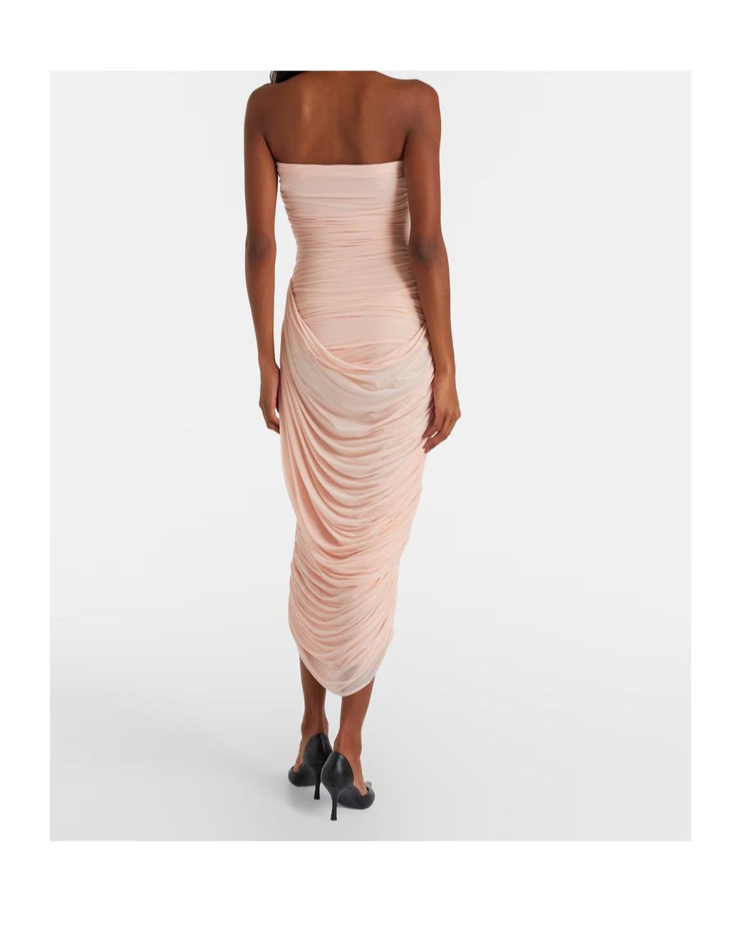 Magda Butrym Pink Draped Midi Dress