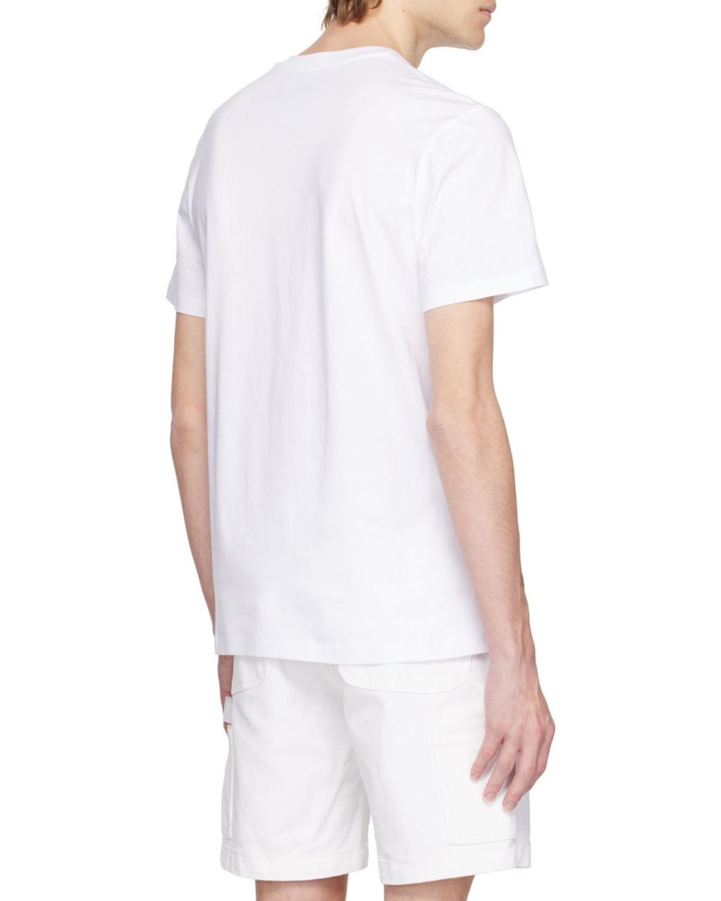 Moschino White Logo Detailed Crewneck T-Shirt for men