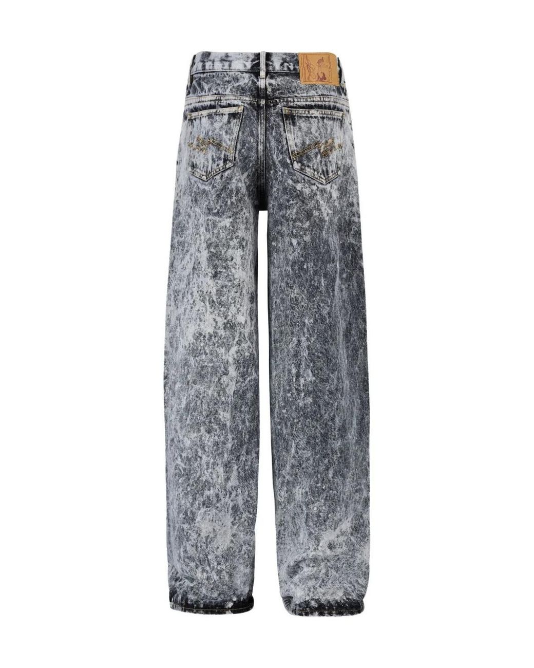Martine Rose Gray Acid-Wash Zip-Fly Straight Leg Jeans for men