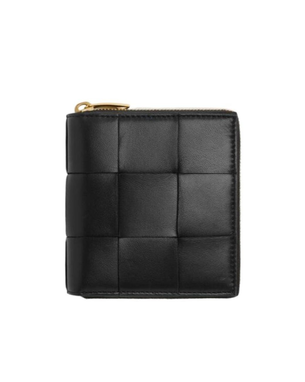 Bottega Veneta Black Small Cassette Compact Zip Around Wallet