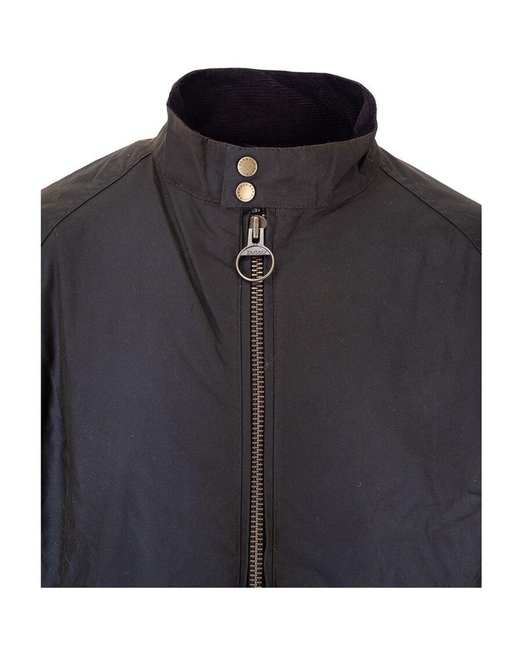 Barbour Black Zipped Bomber Jacket for men