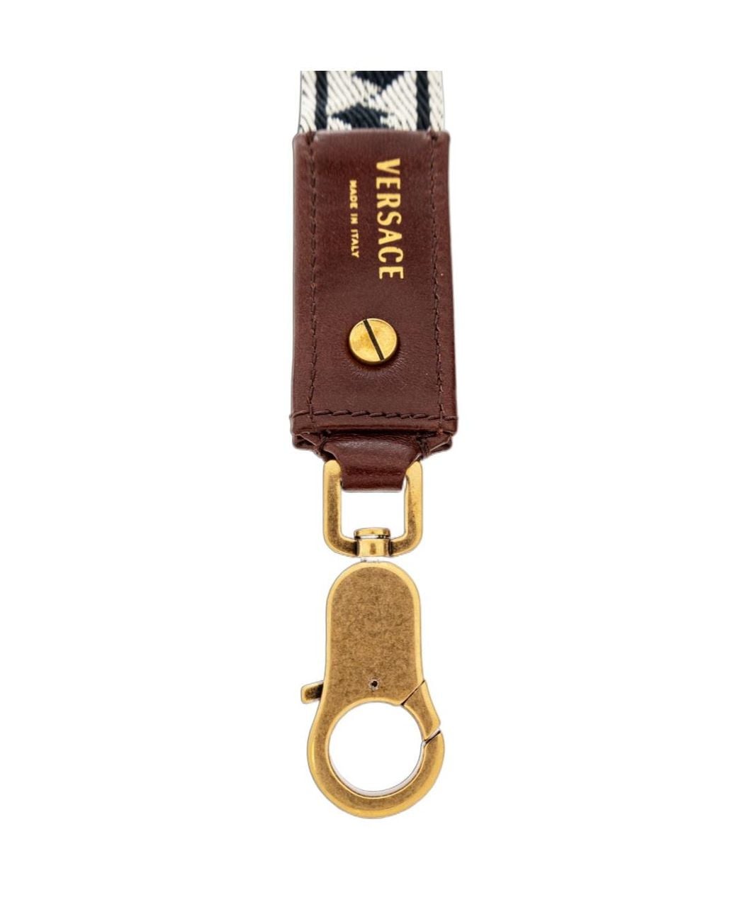 Versace White Patterned Lanyard Keyring for men