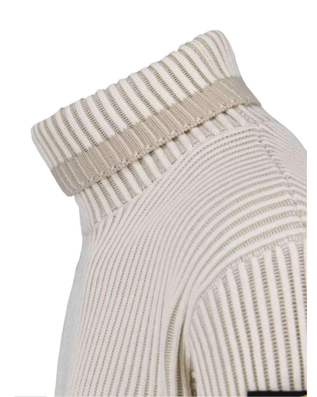 Stone Island White Logo Patch Roll Neck Ribbed Jumper for men