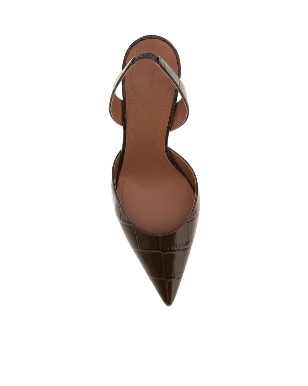 AMINA MUADDI Brown Open-Back High Heels