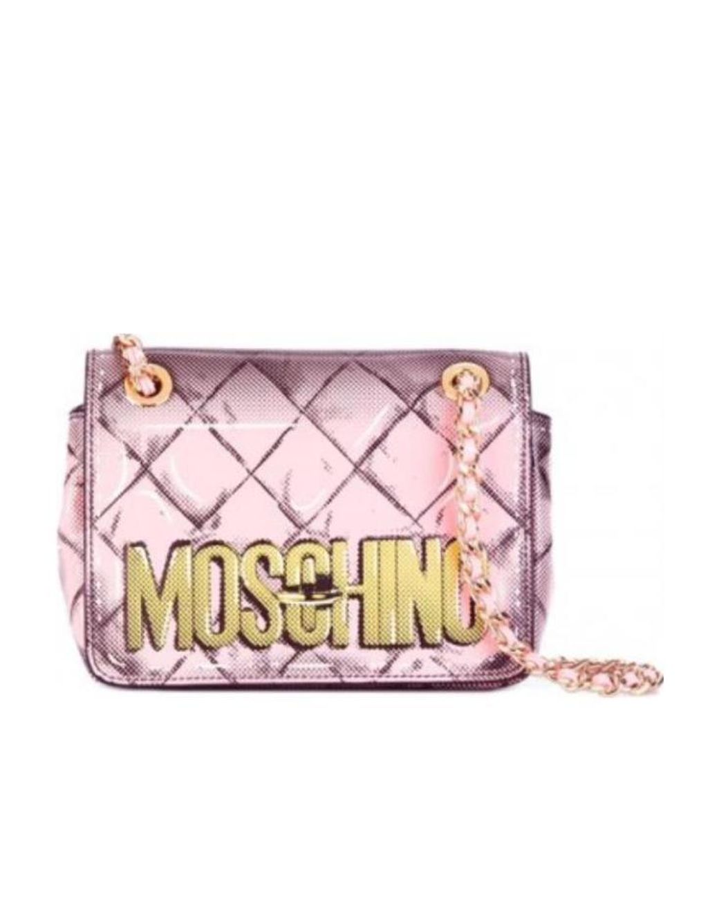 Moschino Pink Logo Shoulder Bag