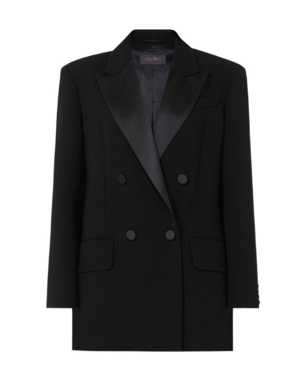 Max Mara Black Mxegarza Double-Breasted Tailored Blazer