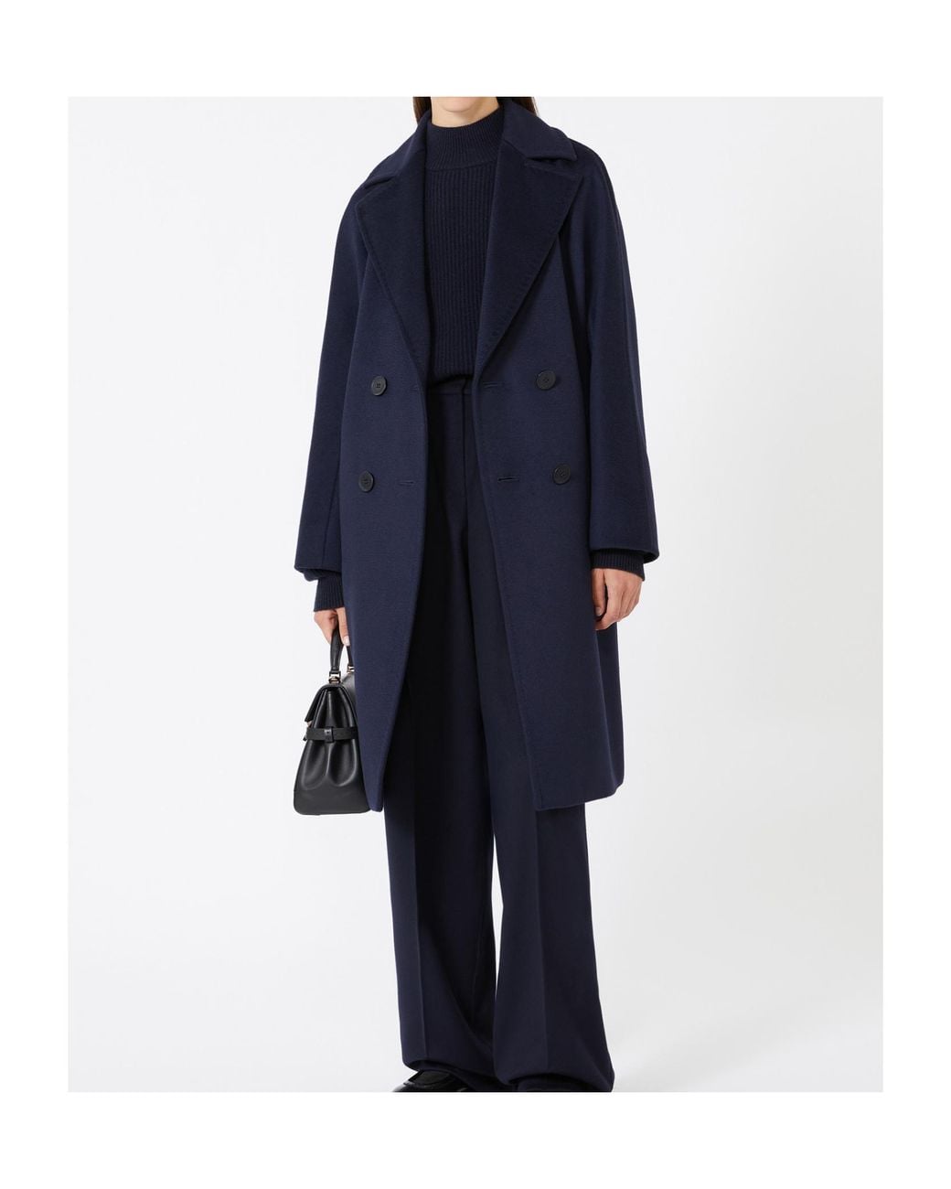 Max Mara Blue Oversized Wool Coat