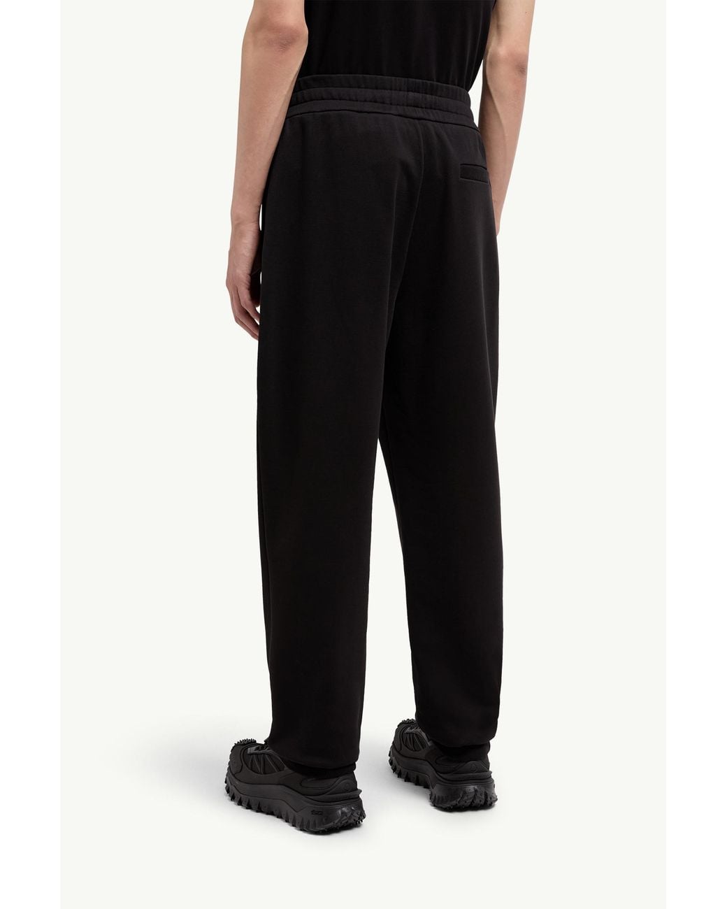Moncler Black Logo Printed Track Pants for men